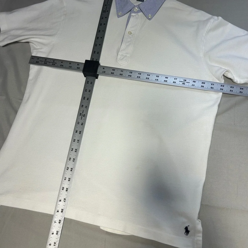 Vintage Ralph Lauren Polo Shirt Mens L White Cotton Preppy Classic 90's Y2K